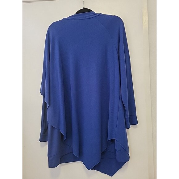 Soft Surroundings Madeline Tunic Long Sleeve Asymmetrical Hem V-Neck Blue 1X NWT - Picture 8 of 10